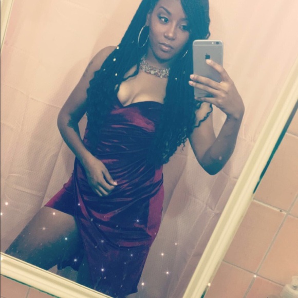 Velvet Asymmetrical Night Dress - Picture 2 of 2